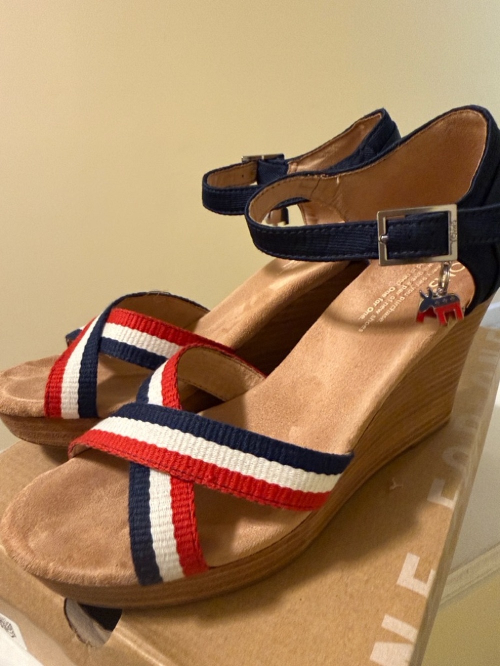 TOMS Strappy Election Charms Wedges